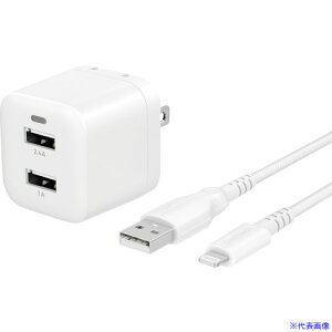 ��Owltech �ő�17W USB Type�|A 2�|�[�g AC�[�d�� ���^�tUSB Type�|A to Lightning �P�[�u���Z�b�g OWLAC17WAAL15WH(4217943)[�����ʓr�����ς�][�@�l����][�f�O���]