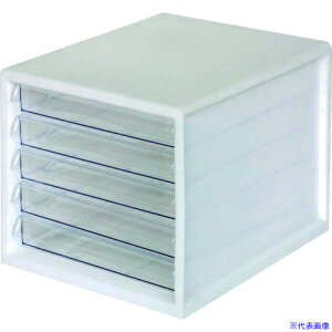 ■ナカバヤシ A4レターケース一体/浅5段/ホワイト A4E05W(4415482)