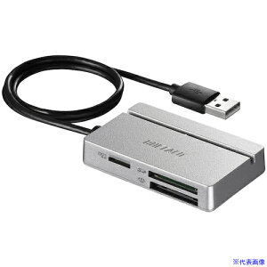 ■BUFFALO USB2.0 マルチカードリーダー/ライター スタンダードモデル シルバー BSCR100U2SV(4594856)