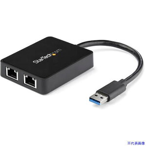 ��StarTech LAN�A�_�v�^�[/USB 3.0/2x RJ45/10/100/1000 Mbps/�u���b�N USB32000SPT(4931391)