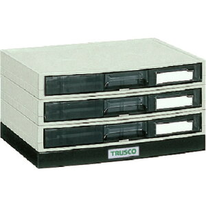 ■TRUSCO αレターケース A4・積み重ねタイプ 横浅型3段 LA4S3S(5046661)