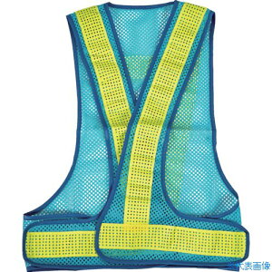 ■TRUSCO メッシュ安全ベスト スカイブルー*イエロー TMVSKBY(5112774)