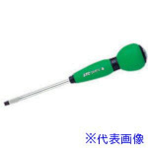 ■KTC グリップドライバー ソフトラウンドドライバ マイナス貫通タイプ 刃先6マイナス 軸長100mm D8M26(8070132)