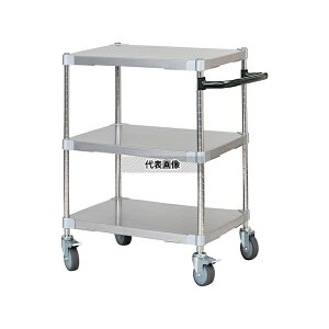 アズワン ASTSSW3-46607BK ステンレスシェルフワゴン W610×D460×H700mm 3段 BK