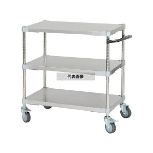 アズワン ASTSSW3-46767BK ステンレスシェルフワゴン W770×D460×H700mm 3段 BK
