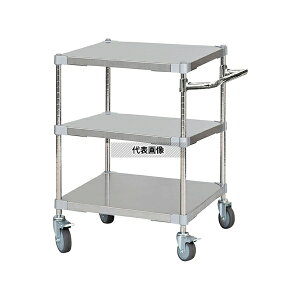 アズワン ASTSSW3-60607SV ステンレスシェルフワゴン W610×D610×H700mm 3段 SV
