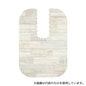 サンコー(生活用品) KV-18 吸着拭けるフロアトイレマットウッド ロング ホワイト