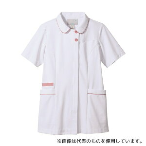 住商モンブラン MN500-0113 ナースジャケット 半袖(白/Mピンク)3L