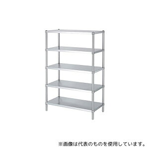 シンコー(業務用厨房機器) RB5-6060 ステンレスラック (SUS430・ベタ棚5段仕様) 588×588×1800
