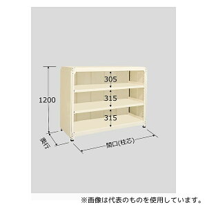 サカエ PRLW-8514 ラークラック パネル付 150kg/段 単体 高さ1200mm 4段タイプ W1500×D300×H1200mm