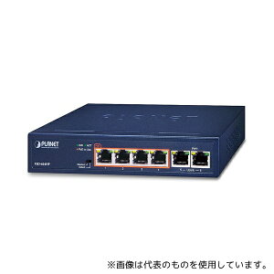 PLANET Technology FSD-604HP PoE+�t�@�X�g�C�[�T�l�b�g�X�C�b�`���O�n�u 6�|�[�g