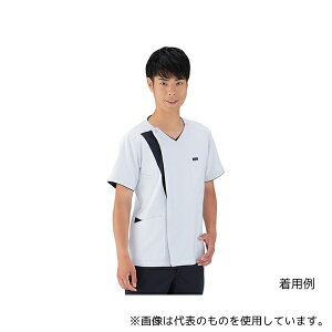 ZiPSCRUB(フォーク) 7053SC メンズジップスクラブ ホワイト×ダークネイビー L