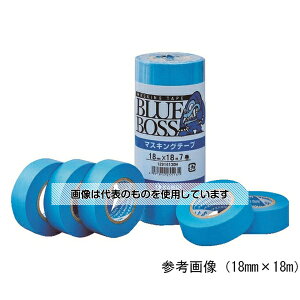 カモ井加工紙 マスキングテープ塗装用 幅18mm×長さ18m ブルー 1パック(7巻入) BLUEBOSSJAN-18 入数:1パック(7巻入)