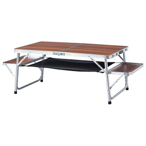 東谷 フォールディングテーブル アウトドアテーブル 折りたたみテーブル 棚付き 収納 キャンプ アウトドア 軽量 コンパクト ODL-556