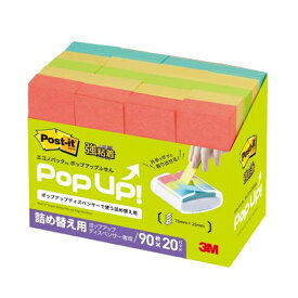 スリーエムジャパン ポストイット エコノパック 強粘着ポップアップふせん 混色 5001SSPOP-AP