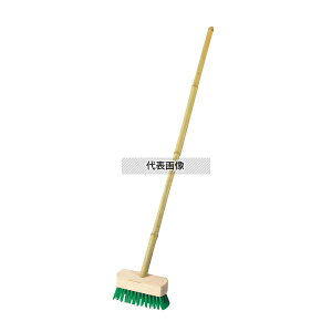 竹柄 デッキブラシ ナイロン 幅180×全長1150 清掃/衛生用品 No.5327500