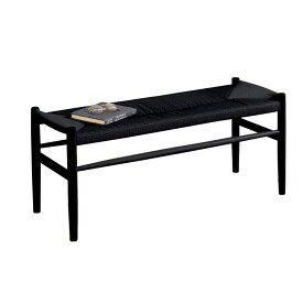 後藤家具物産 ベンチ BT-NDK-BKBK 北欧 ペーパーコード スツール ベンチスツール ブラック ブラック 完成品 | ブラック 幅100cm ブラック色