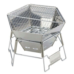 キャプテンスタッグ(CAPTAIN STAG) ヘキサ ステンレス ファイアグリル M | ヘキサ ステンレス アウトドア グリル キャンプ 3人用 焚火台 バーベキュー コンロ ジャンル スポーツ バーべキュー 関