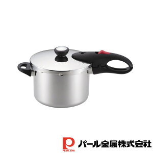 パール金属 軽量単層NEO 片手圧力鍋4.5L | パール金属 軽量単層NEO 圧力鍋 片手圧力鍋 IH対応 軽量 片手圧力鍋4 片手 単層 レシピ付 時短調理 単層底 片手鍋 軽量単層 料理 クッキング 7合炊き 圧