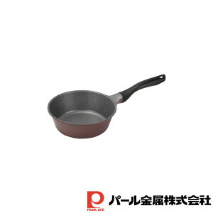 パール金属 さっと量れるメガストーン 深型フライパン20cm(目盛付) | パール金属 目盛付 ガス火専用 炒め鍋 揚げ物 計量 軽い フライパン いため鍋 軽量 金属ヘラOK 調理器具 調理用品 キッチ