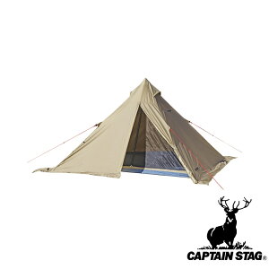 キャプテンスタッグ(CAPTAINSTAG) トレッカー ワンポールテント レクタ270UV(カーキ) UA-0062 | トレッカー カーキ レクタ270UV テント キャンプ 4人用 アウトドア UVカット パール金属 撥水 ティピー