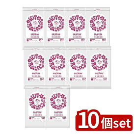 【10個セット】 日本サニパック ゴミ袋 CT4C 渋谷区推奨袋45L 半透明 コンパクト包装 [単品内容量/10枚] | 日本サニパック ゴミ袋 渋谷区 半透明 コンパクト包装 環境配慮 二酸化炭素削減 花柄 ポリ袋 サニパック かさばらない 袋