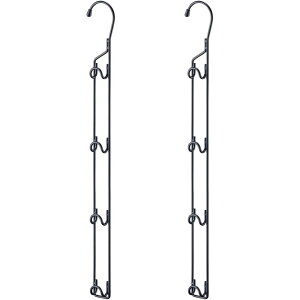 伸晃 省スペースハンガー(2個入り) ブラック | ハンガー 省スペースハンガー ブラック 衣類収納 省スペース クローゼット 吊り下げ収納 収納力アップ 4連タイプ シンプル スリム フック コン