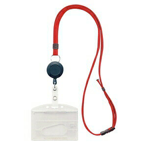 緑十字 リール式吊下げ名札2枚収納タイプ 吊名札346BK カラーヒモ:黒