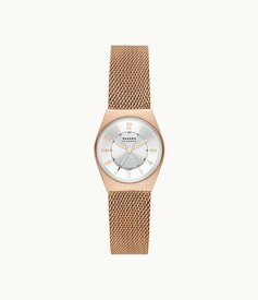 スカーゲン(SKAGEN)　GRENEN LILLE 三針デイト ローズゴールド ステンレススチール メッシュウォッチ　SKW3035