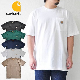 カーハート Tシャツ POCKET S/S TEE ポケットTシャツ 半袖 ロゴ 黒 緑 紺 グレー ベージュ carhartt K87 RN14806