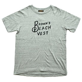 BROWN'S BEACH ブラウンズビーチ Tシャツ BROWN`S BEACH TEE 1 M-L 白/黒/グレー ロゴ アメカジ メンズ BBJ9-011