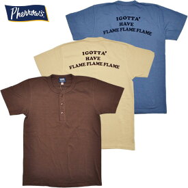 PHERROW'S フェローズ Tシャツ 23S-PHNT4 ヘンリーネックTシャツ 半袖 メンズ トップス アメカジ