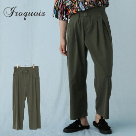 イロコイ パンツ HI-WAIST TUCK PT スラックス Mサイズ カーキ 480104 Iroquois