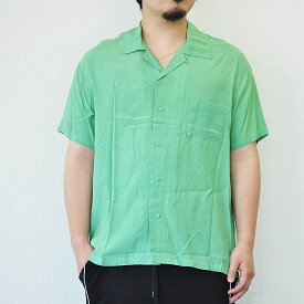Iroquois イロコイ オープンカラーシャツ RAYON O/C SHIRT レーヨンオープンカラーシャツ 開襟シャツ メンズ 緑 S-M 382117