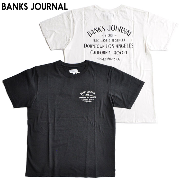 バンクス BANKS Tシャツ ロゴ ポケット 半袖 サーフ カジュアル ストリート BANKS バンクス Tシャツ DOWNTOWN LA TEE SHIRT メンズ ロゴ ブラック ホワイト S-XL ATS0484 BANKS JOURNAL バンクスジャーナル サーフ