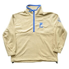 フィラ ヘリテージ FILA フリースジャケット Haif zip jacket FM9678 ベージュ M-XL ロゴ メンズ ストリート スポーツ