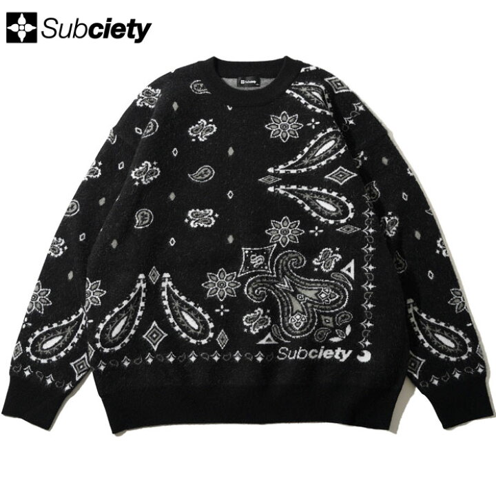 楽天市場】SUBCIETY サブサエティ ニット セーター BANDANNA KNIT 106 