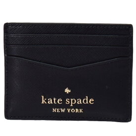 ケイトスペード カードケース katespade サフィアーノレザー ステイシー ロゴ スモール スリム カードホルダー 名刺入れ 定期入れ パスケース ブラック WLR00129【ブランド 新品 送料無料 正規 保証 10倍 OUTLET 即日発送 代引無料】