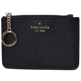 ケイトスペード カードケース katespade サフィアーノレザー ローレル ウェイ ビツィー キーリング付き ジップ コインケース 小銭入れ カードホルダー ブラック WLRU6059【ブランド 新品 送料無料 正規 人気 ギフト 10倍 OUTLET 包装 即日発送 代引無料】