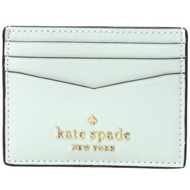 ケイトスペード カードケース katespade サフィアーノレザー ステイシー ロゴ スモール スリム カードホルダー 名刺入れ 定期入れ パスケース クリスタルブルー WLR00129【ブランド 新品 送料無料 正規 保証 10倍 OUTLET 即日発送 代引無料】