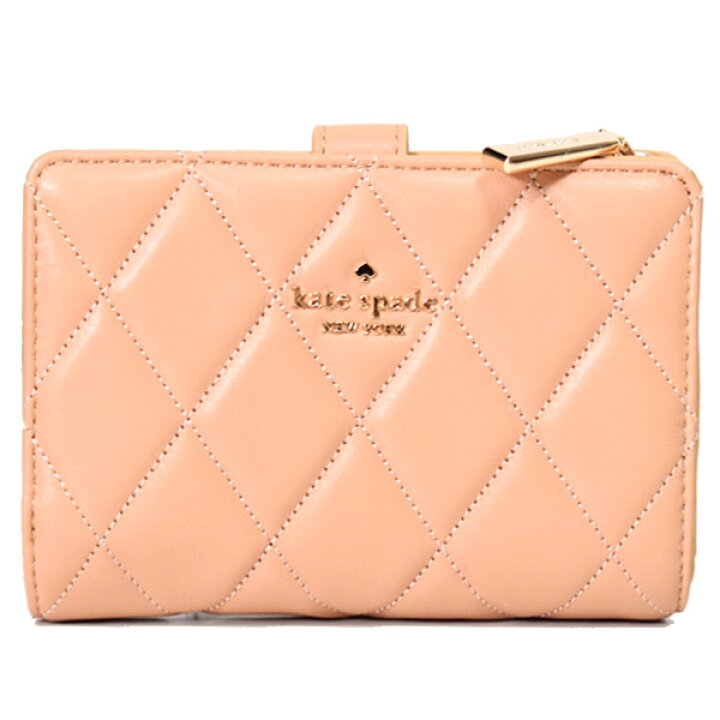 KATE SPADE] キルティング 折り財布 ミドルサイズ（ティラミス） 