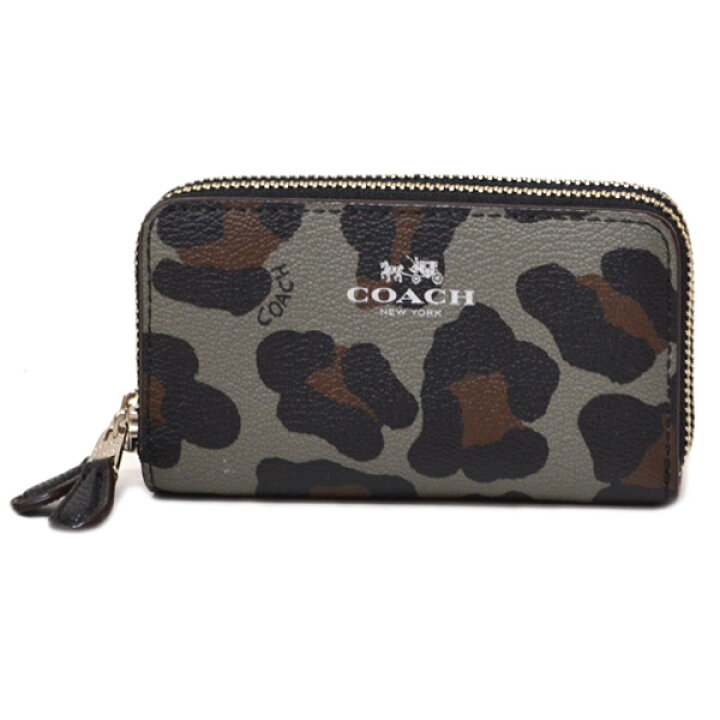 楽天市場】コーチ 小銭入れ COACH オセロット ヒョウ柄 ダブルジップ 