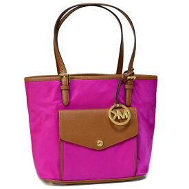 マイケルコース バッグ MICHAEL KORS ナイロン レザー ハンドバッグ ショルダー バッグ フューシャ 35H5GJ2T2C【ブランド 新品 送料無料 誕生日 記念日 お祝い プレゼント 正規 人気 レディース 安心 保証 包装 即日発送 代引無料 】