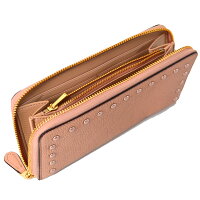 コーチ長財布COACHリベットスタッズレザーアコーディオンジップ長財布ブロンズ54019