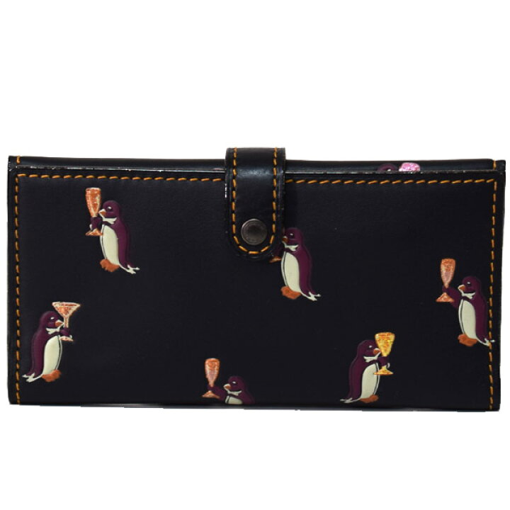 楽天市場】コーチ 長財布 COACH グラブタンレザー ペンギン プリント  