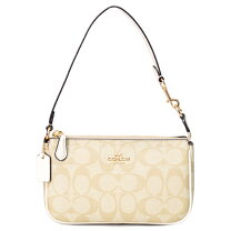 COACH コーチ ミニバッグ ポーチ キャンバス×レザー ベージュ 6155 