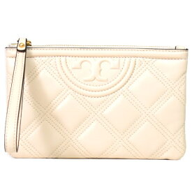 トリーバーチ クラッチ TORY BURCH レザー キルティング リストレット ジップ クラッチバッグ ポーチ ニュークリーム 80811【ブランド 新品 送料無料 記念日 お祝い 正規 人気 レディース 安心 保証 ギフト 10倍 OUTLET アウトレット 誕生日 プレゼント ギフト】