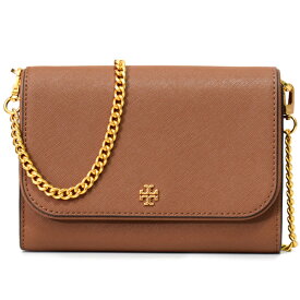 トリーバーチ バッグ TORY BURCH レザー エマーソン ロゴ チェーン ウォレット 2way クラッチ クロスボディ 斜めがけ ショルダーバッグ ムース 136093【ブランド 新品 送料無料 プレゼント 正規 人気 レディース 安心 保証 アウトレット 誕生日 ギフト レディース】