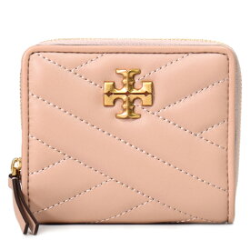 トリーバーチ 財布 TORY BURCH レザー キラ シェブロン ロゴ キルティング 二つ折り コンパクト財布 デボンサンド 90344【ブランド 新品 送料無料 誕生日 記念日 正規 人気 レディース 安心 保証 ギフト 10倍 OUTLET アウトレット プレゼント ベージュ 】