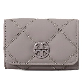 トリーバーチ カードケース TORY BURCH レザー ウィラ マット キルティング ロゴ 定期入れ 名刺入れ ステッチ 二つ折り カードケース ミニ ウォレット グレイヘロン 150057【ブランド 新品 送料無料 正規 人気 安心 保証 即日出荷 アウトレット ギフト プレゼント】